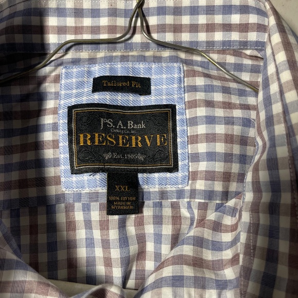 Jos A Bank Men’s Blue and Brown Plaid Shirt. No Tuck. Button Down. XXL - Picture 4 of 8